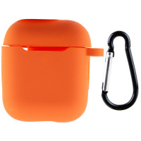 Чехол Silicone Case для наушников Apple AirPods 1/2 с карабином kumquat