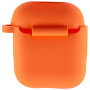 Чехол Silicone Case для наушников Apple AirPods 1/2 с карабином kumquat