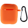 Чехол Silicone Case для наушников Apple AirPods 1/2 с карабином kumquat