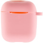 Чехол Silicone Case для наушников Apple AirPods 1/2 с карабином light pink