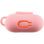 Чехол Silicone Case для наушников Apple AirPods 1/2 с карабином light pink