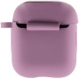 Чехол Silicone Case для наушников Apple AirPods 1/2 с карабином lilac pride