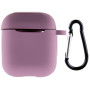 Чехол Silicone Case для наушников Apple AirPods 1/2 с карабином lilac pride