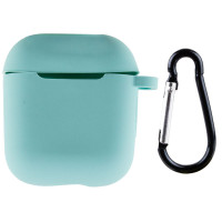 Чохол Silicone Case для навушників Apple AirPods 1/2 з карабіном marine green