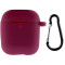 Чохол Silicone Case для навушників Apple AirPods 1/2 з карабіном maroon