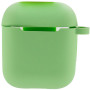 Чехол Silicone Case для наушников Apple AirPods 1/2 с карабином mint