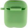 Чехол Silicone Case для наушников Apple AirPods 1/2 с карабином mint
