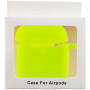 Чохол Silicone Case для навушників Apple AirPods 1/2 з карабіном neon green