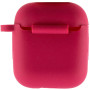 Чехол Silicone Case для наушников Apple AirPods 1/2 с карабином rose red