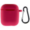 Чохол Silicone Case для навушників Apple AirPods 1/2 з карабіном rose red
