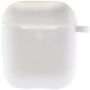Чехол Silicone Case для наушников Apple AirPods 1/2 с карабином white