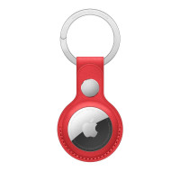 Чохол-брелок Leather Key Ring для Apple AirTag red
