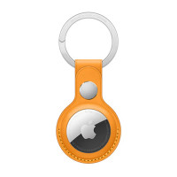 Чохол-брелок Leather Key Ring для Apple AirTag yellow