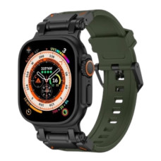 Силиконовый ремешок Armor Pro silicone black для часов Apple Watch green