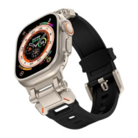 Силіконовий ремінець Armor Pro silicone titanium для годинника Apple Watch black