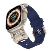 Силіконовий ремінець Armor Pro silicone titanium для годинника Apple Watch deep navy