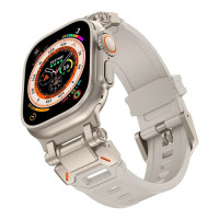 Силіконовий ремінець Armor Pro silicone titanium для годинника Apple Watch starlight