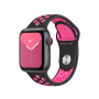 Силиконовый ремешок Nike Silicon sport band для часов Apple Watch black-pink