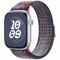 Нейлоновый ремешок Nike Neylon sport loop NEW для часов Apple Watch blue / red