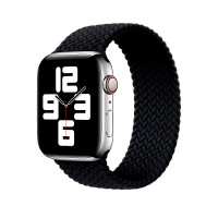 Плетеный силиконовый ремешок Braided Solo Loop для часов Apple Watch black
