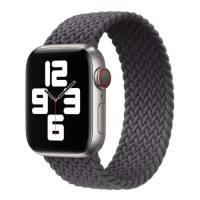 Плетеный силиконовый ремешок Braided Solo Loop для часов Apple Watch charcoal gray