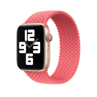 Плетеный силиконовый ремешок Braided Solo Loop для часов Apple Watch pink punch