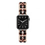 Металлический ремешок Chanell Leather для часов Apple Watch rose black