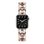 Металлический ремешок Chanell Leather для часов Apple Watch rose white