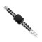 Металлический ремешок Chanell Leather для часов Apple Watch silver black