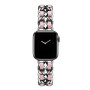 Металлический ремешок Chanell Leather для часов Apple Watch silver pink