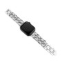 Металлический ремешок Chanell Leather для часов Apple Watch silver white