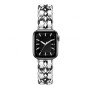Металлический ремешок Chanell Leather для часов Apple Watch silver white