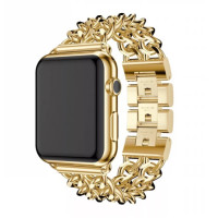 Металевий ремінець Chanell New для годинника Apple Watch gold