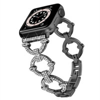 Металевий ремінець Lady band Rings Brilliant для годинника Apple Watch black