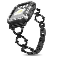 Металевий ремінець Lady band Rings для годинника Apple Watch black