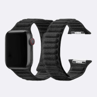 Шкіряний ремінець Leather Link Felt для годинника Apple Watch black
