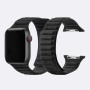 Кожаный ремешок Leather Link Felt для часов Apple Watch black