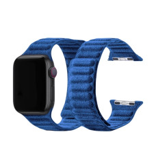 Кожаный ремешок Leather Link Felt для часов Apple Watch blue