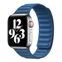 Шкіряний ремінець Leather Link для годинника Apple Watch cornflower