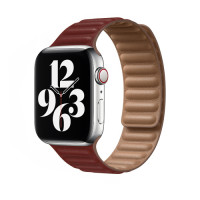 Кожаный ремешок Leather Link для часов Apple Watch red