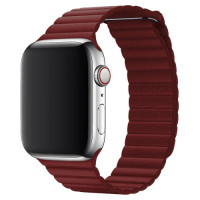 Шкіряний ремінець Leather Loop для годинника Apple Watch wine red
