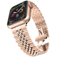 Металевий ремінець Metal New 5-bead для годинника Apple Watch rose gold