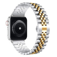 Металевий ремінець Metal New 5-bead для годинника Apple Watch silver gold