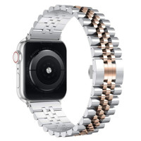 Металевий ремінець Metal New 5-bead для годинника Apple Watch silver rose