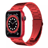 Металевий ремінець Metal Old 3-bead для годинника Apple Watch red