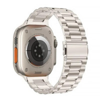 Металлический ремешок Metal Old 3-bead для часов Apple Watch starlight