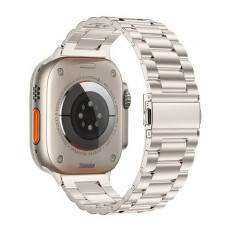 Металевий ремінець Metal Old 3-bead для годинника Apple Watch starlight