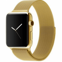 Металлический ремешок Milanese loop для часов Apple Watch gold