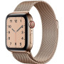 Металлический ремешок Milanese loop для часов Apple Watch light gold