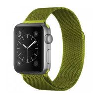 Металлический ремешок Milanese loop для часов Apple Watch lime